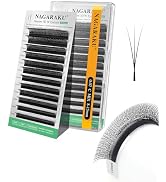 NAGARAKU Narrow 3D W Eyelash Extension, Small Spacing 3D Clover Lash Supplies Natural Soft Premad...