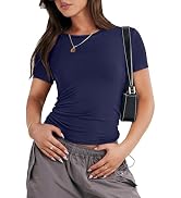 ANRABESS Women’s Short Sleeve Summer T Shirts Crew Neck Slim Fit Basic Tees 2025 Crop Tops Y2k Cl...
