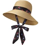 BENEUNDER Straw Beach Hats for Women Wide Brim DIY Hat Belts Fedora Roll Up Sun Hat