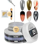 MIZHSE Clear Spider Gel for Nails With Chrome Nail Powder, 3D Sculpting Gel for Nail Art Elastic ...