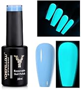 YOKE FELLOW Glow in the Dark Gel Nail Polish, 10ML Fluorescent Neon Blue Glow Gel Polish UV Gel P...
