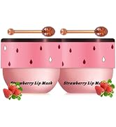 2 Pcs Strawberry Lip Sleeping Mask, Lip Mask Overnight Lip Balm Lip Exfoliate with Stick, Moistur...