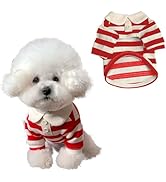 MANON ROSA Dog Clothes Cute Polo Shirt - Soft & Breathable Collared T-Shirt Summer Fall Outfits f...