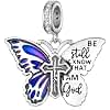Be Still and Know That I Am God Charm for Bracelet 925 Sterling Silver Butterfly Faith Christian Charm Jewelry Gifts for Women