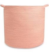 Natemia Rope Storage Basket- Nursery Bin and Toy Organizer (15”x15”x14”), Laundry Basket, Basket ...