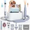 LOVEEPEE Dog Grooming Vacuum Kit, Dog Vacuum for Shedding Grooming Hair Dryer Kit, 9-in-1 Pet Brush Vacuum with Electric Pet Clippers, 21KPa Adjustable Speed & Temperature - 3L Dust Box