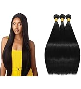 YAREESONG Premium Remy Brazilian Straight Hair Bundles - 18 20 22 Inch - 100% Unprocessed Human H...
