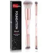 START MAKERS Makeup Brushes Dual Ended, 2Pcs Foundation Contour Concealer Brush Set for Blending ...