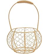 Gold Lantern Flower Girl Baskets, Metal Wedding Basket with Handle, Rustic Flower Girl Basket, Po...