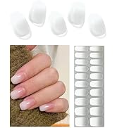 Semi Cured Gel Nail Strips | 20 Transparent Gradient UV Gel Nail Sticker | Gel Nail Wraps, UV Lig...