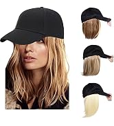 Baseball Cap With Hair Attached Hat Hair Extensions Bob Hairstyle Baseball Cap Wig Adjustable Hat...