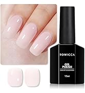 TOMICCA Gel Nail Polish, Jelly Milky Pink Gel Polish, Light Pink Nail Polish Quick Dry, UV Clear ...