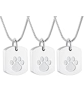 Minicremation 3PCS Pet Cremation Jewelry Paw Print Urn Necklace for Ashes for Dog's Cat's Keepsak...