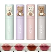 Bekoeen 4PCS Bear Matte Velvet Lipstick, Waterproof Long Lasting Lip Gloss Lip Stain, Non Stick C...