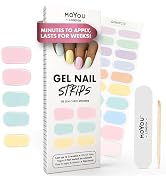 MOYOU LONDON Semi Cured Gel Nail Strips - 20 Pcs. Nail Wraps for Salon-Quality Manicure - Works w...