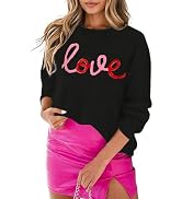 MARZXIN Women 2024 Casual Holiday Sweaters Long Sleeve Round Neck Slogan Pullover Sweater Tops Me...