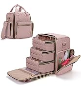 LUXJA Nail Polish Organizer Holds 72 Bottles, Nail Polish Case with 3 Removable Bags and Tools St...