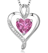 LAVUMO Heart Necklaces for Women 925 Sterling Silver Pendant Jewelry Necklace Silver Rose Gold Lo...