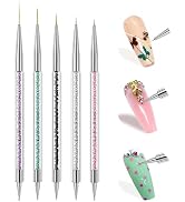 Makartt Nail Art Brushes: 5PCS Double-ended Dotting Pen Nail Design Brushes Multifunctional Nail ...