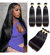 JTMMP 12A Straight Bundles Human Hair 16 18 20 Inch 100% Unprocessed Brazilian Virgin Hair 3 Huma...