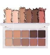 10 Colors Brown Eyeshadow Pallet, Warm Toned High Pigmented Matte Eyeshadow, Natural Neutral Eyes...
