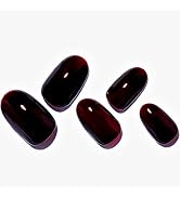 Press On Nails，Handmade Gel Fake Nails Series Deep Round Glue on Nails Gel with Design, Short Ova...