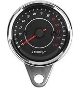 Motorcycle Tachometer, Universal Motorcycle Backlight Tachometer Speedometer Aluminum Gauge Repla...