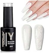 YOKE FELLOW Pearl Gel Nail Polish, 1 Pcs 10ML White Pearl Drawing Shimmer Mermaid Soak Off Gel Po...