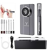 Nail Drill Machine, 35000 RPM Rechargeable & Desktop Portable Electric Efile Drill Machine for Na...
