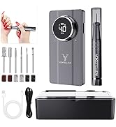 Nail Drill Machine, 35000 RPM Rechargeable & Desktop Portable Electric Efile Drill Machine for Na...