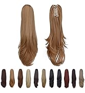 Clip Ponytail,Clip Claw Ponytail Extension Straight 18