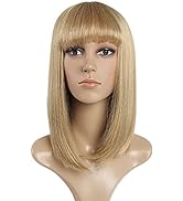 Bob Wig,Blonde Short Wigs SYXLCYGG Flame Retardant 14