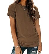 AUTOMET Womens Short Sleeve Round Neck Shirts Summer Fashion Basic Tee