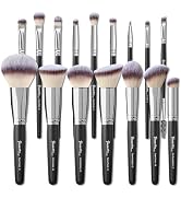 Bueart Design 16Pcs ULTRA SOFT Black labeled Makeup Brushes set