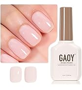 GAOY Sheer Light Pink Gel Nail Polish, 16ml Jelly Milky White Peach Translucent Color 1352 UV Lig...