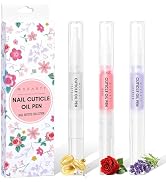 Makartt 3PCS Cuticle Oil Pen Nail Care Set, 5ML Nails Revitalizer & Moisturizer with Vitamin E, C...