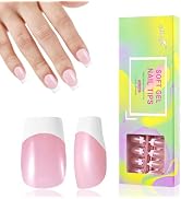 Medium Square Gel Nail Tips Monja 144pcs Soft Gel Press On Nails 12 Sizes French Nails Fake Nails...