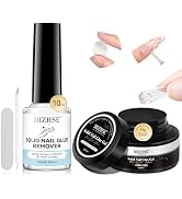 MIZHSE Solid Nail Glue Gel and Nail Glue Remover, Strong Adhesion 18g Solid Gel Glue Kit for Acry...