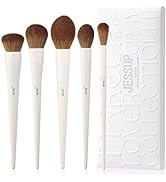 Jessup Makeup Brush Set 5Pcs Face Makeup Brushes Vegan Soft Foundation Brush Blush Brush Bronzer ...