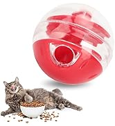 TITA-DONG Cat Treat Dispensing Ball Toy, Interactive Pet Slow Feeder Puzzle Ball, Adjustable Leak...