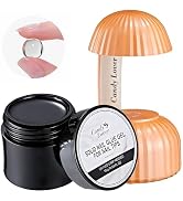 Candy Lover Solid Nail Glue Gel, Solid Nail Glue Gel for Press on Nails with 18W Mini UV LED Lamp...