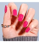 Short Press on Nails, BettyCora Square 24 Pcs 12 Size Spring Summer Gel Press-On Acrylic Fake Fal...