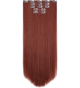 Hair Extensions Clip in，Auburn Hair Extensions,HSPJHTM Clip on Hair Extensions for Women 22