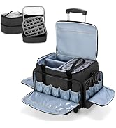 LUXJA Rolling Nail Polish Organizer Holds 90 Bottles and a Nail Lamp, Rolling Nail Polish Case wi...