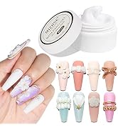 MIZHSE Solid Builder Gel, Sculpture White Solid Nail Extension Gel for Nail, Non-sticky Hand Buil...