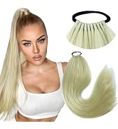Kediciz Ponytail Extension Warp Around Pony Tail with Hair Tie 24inch Long Synthetic Yaki Straigh...