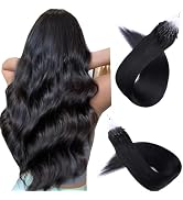 Micro Link Hair Extensions Human Hair 30g 18inch(#1) Jet Black Microlink Hair Extensions Human Ha...
