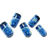 Square Acrylic Blue Press on Nails GLAMERMAID