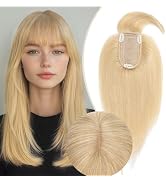Rich Choices Human Hair Topper #24 Natural Blonde Hair Toppers for Women Real Human Hair 10inch T...