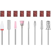 3/32 Inch Nail Drill Bits 8 pcs,Acrylic Gel Nail Bit Kit